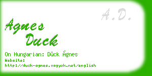 agnes duck business card